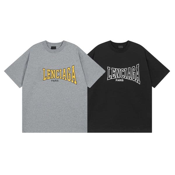 High quality designer clothing B Brand Paris High Version 2025 New Classic Art Crack Pattern Letter Print OS Loose Short Sleeve T-Shirt