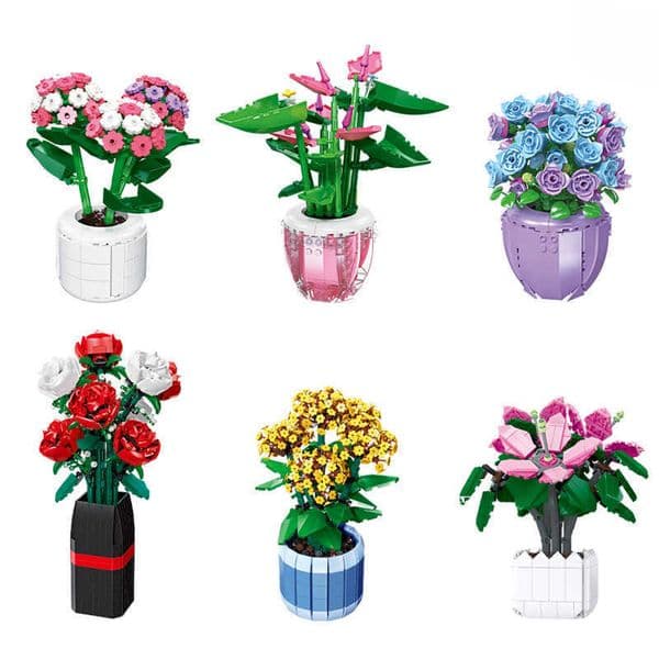 building Bonsai blocks flower office creative desktop network red decoration small particles DIY assembly blocks H260609SZUU