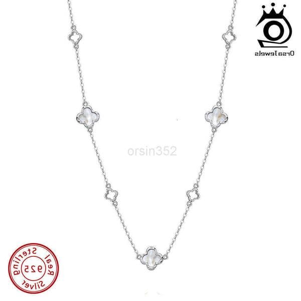Luxury ORSA Clover JEWELS Hollow Chain Necklace Banquet Party Gift 925 Silver Four Flowers Clover Neck Jewelry Accessories GMN61R260609