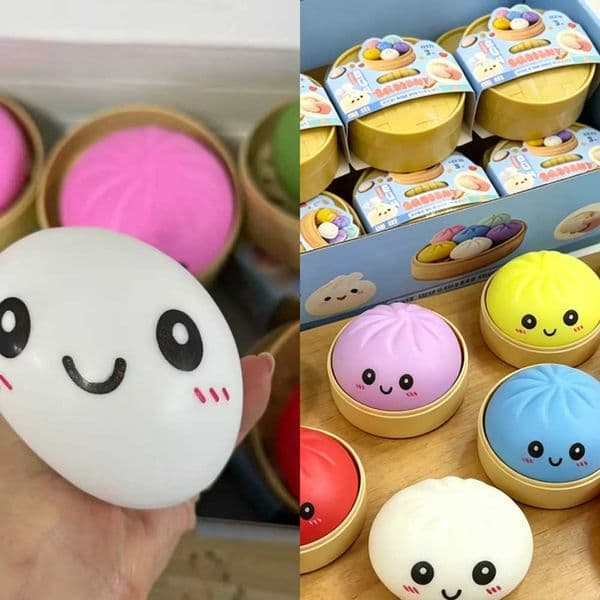 Balls Colorful dumpling Fidget squishies Sensory Toys Simulation Food Squishies with Steamer Dough Ball for Gift L260609