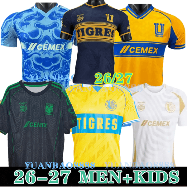 25 26 The new Tigres home Jerseys 65th Anniversary 2025 Tigres GIGNAC NICO Camiseta de Foot Maillot Shirt L.FERNANDEZ F.THAUVIN Football Unifo champion shirt S-4XL 999