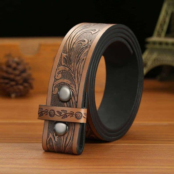 The New Men's Embossed Button Belt Design Fashionable, Trendyy and Versatile Is Suitable for Daily Work Clothing. It 26Y0610