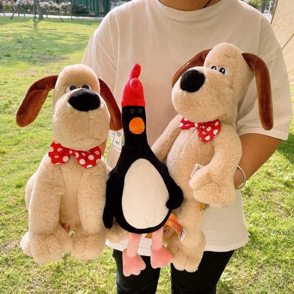 Black Penguin Soft Doll Wallace Grit Plushies Stuffed Anime Cute Dog Stuffed Dolls Backpack Pendant Key Chain low J260610