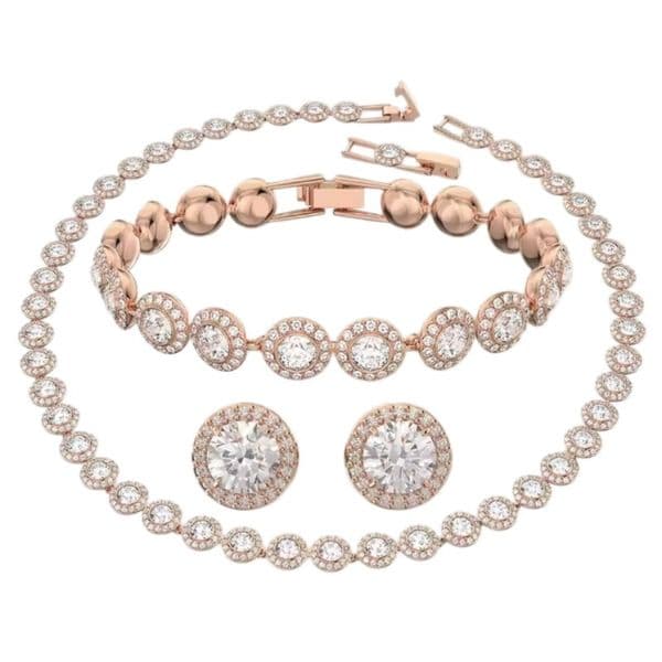 925 necklace designer jewelry designer necklace for woman tennis necklace Women 18K White Gold Plated Crystal Tennis Jewelry Set Valentine Gift necklaces designer