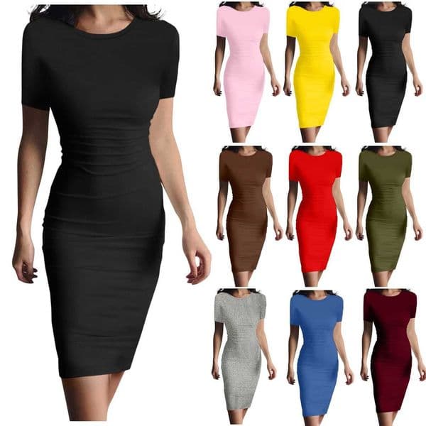 Summer Dress High Stretch Tank Robe Solid Short Sleeve Casual Slim Long Pencil Dress Women Sexy Maxi Dress Elegant Thin Vestido C260610