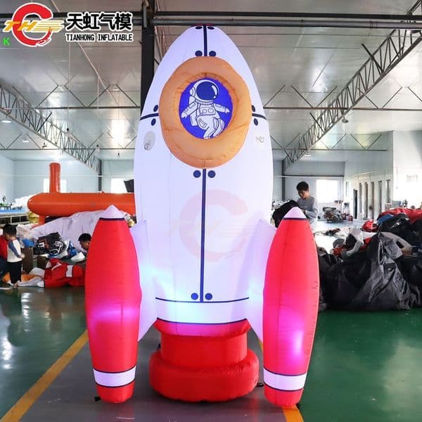 Free delivery Outdoor Activities 8m 26ft giant inflatable rocket spaceship plane model balloon for Astronomical advertising or event decoration