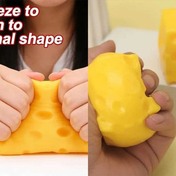 Cube In Stock Jumbo Cheese Stress Ball Shapeable Squeeze Decor ASMR Sensory Anti-Stress Relief Squishy Toy for Adults Gift 5/7CM L260609