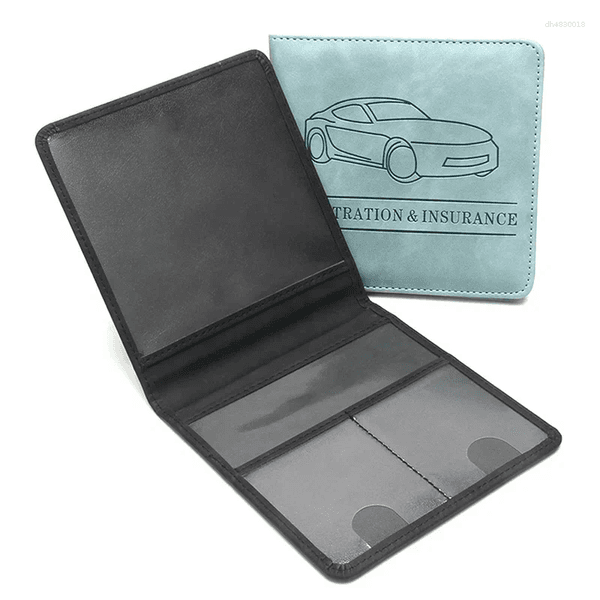 Card Holders Car Registration Driver's Insurance And License Holder - Leather Vehicle Glove Box Automobile Documents Paperwork Organizer