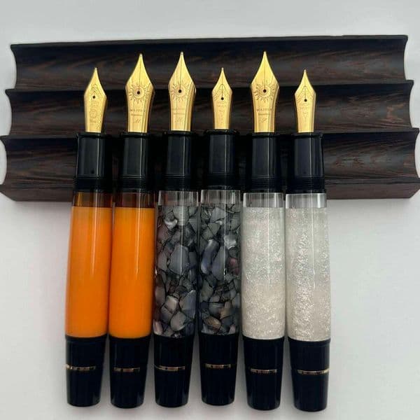 MAJOHN P139 Large Fountain No.6/8 EF/F/M Nib Hard Rubber Tongue All-copper Piston Writing Pen Limited Black Rock! W260610