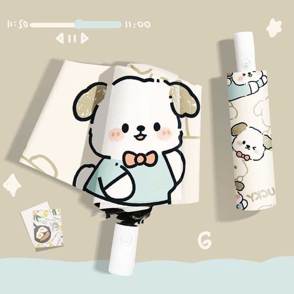 Automatic Fully Umbrella Womens Sun Protection Uv Student Cartoon Cute Rain And Dual-use Fold D260610