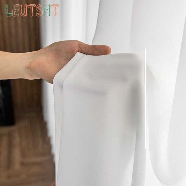 Sheer Curtains 1PC White Tulle Chiffon Sheer Window Luxury Curtains for Living Room Modern Organza Drapes Bedroom Decoration Transparent Voile L260610
