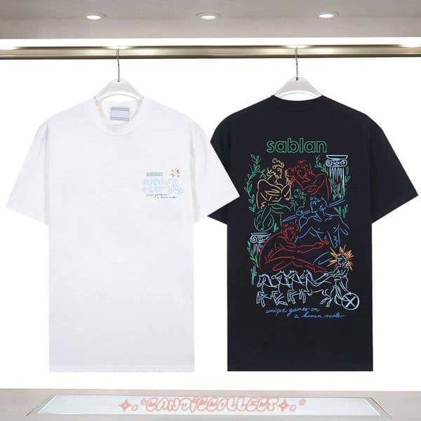 Casas 2026 Summer Mens casas Designers Women Rainbowtshirts Loose Shorts Sleeve Apparel Designer T Shirt Street Casasly Clothing c9a