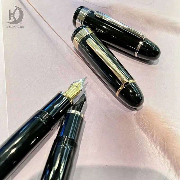 JD 129 Luxury Pen Iridium Tip & Ink Converter, Premium Big Golden Silver Clip Metal Calligraphy Fountain Pens For Souvenir W260610