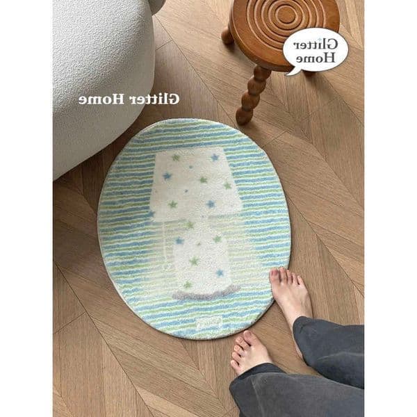 Desk Star Lamp with Plush Floor Rug - Non-Slip Dirt-Proof Soft Carpet for Bedroom Living Room Indoor Home Decor D260610