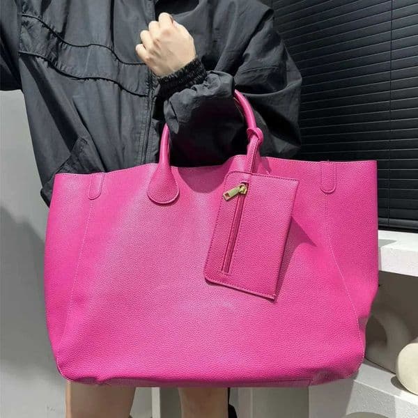 en surdimensionn 2026Sac cuir main vgtalien pour femme sac de shopping de grande capacit simple et polyvalentR260610