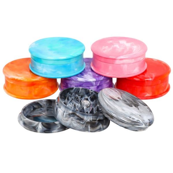 New 3-Layer Colorful Plastic 60MM Herb Grinder Tobacco Spice Miller Grinders Flow Color Process Hand Muller Crusher Hot Selling