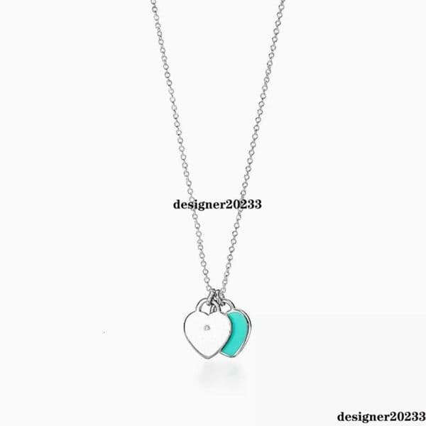 Tiffneynecklaces Jewlery Designer Luxury Jewelry Women Classical Trendy Heart Necklace Diamonds Love Metal Chain Letter Pendant Charm Tffny Necklace 56A