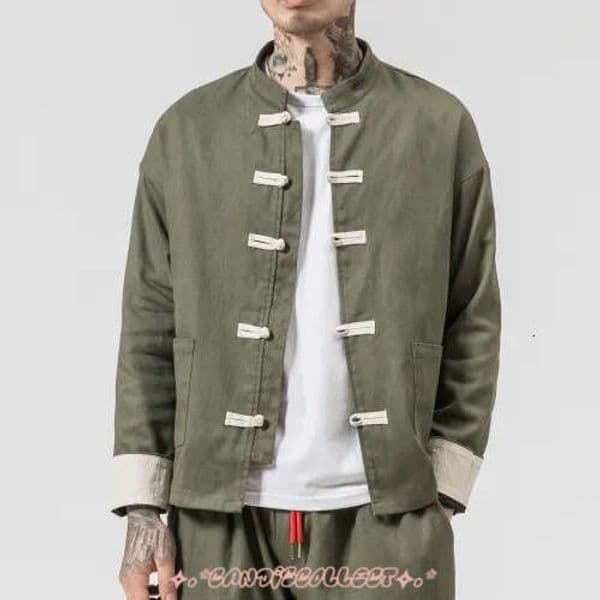 Jackets Outerwear Coats Men Cotton Jacket China Style Closure Button Kongfu Coat Male Loose Parchwork Cardigan Overcoat Men's Clothing e62
