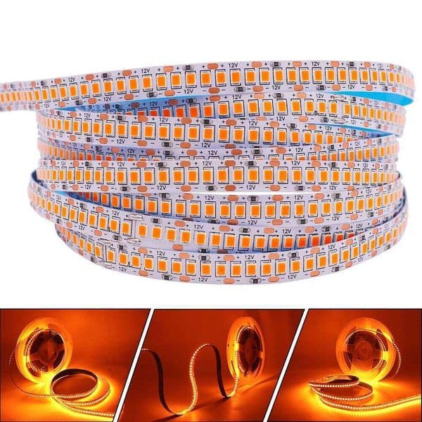 DC 12V 2835 SMD Strip Indoor Decoration 120 240 LEDs/m Orange Lighting Flexible Ribbon Rope LED Light 5m/lot 26Y0610