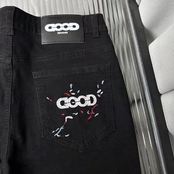 Embroidered Black Mens Jeans Designers Men, And Winter Style, Fashion Brand, Light Luxury, High-end Casual Slim-fit Skinny Pants For