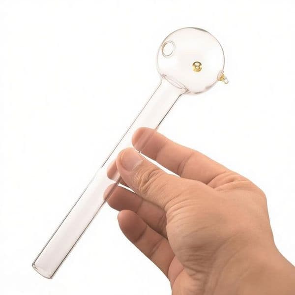 Wholesale Clear 20CM Glass oil burner pipe Super Thick heady Big 50mm ball Water bong pipe for smoking with Balance dot