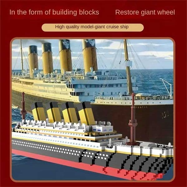Micro Diamond Small Particle Titanic Building Block Iceberg Scene Desktop Model Boy and Girl Puzzle Assembly ToyT260609