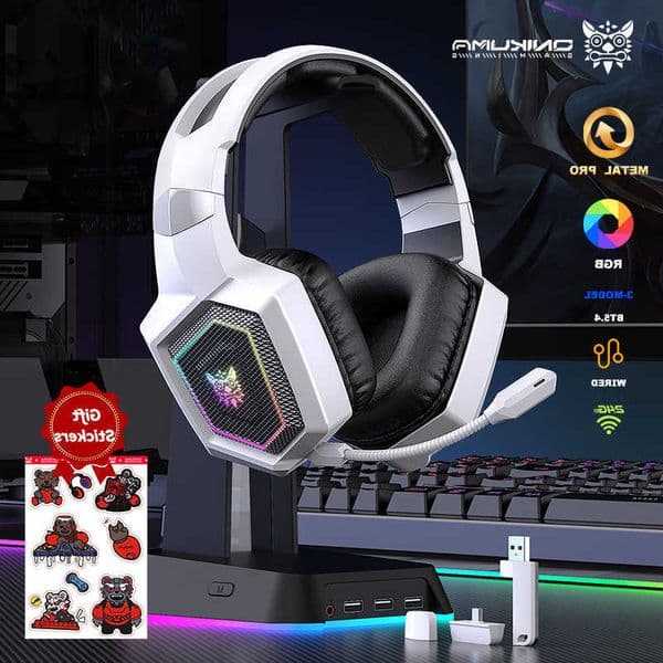 ONIKUMA 24GHz Wireless Gaming Headset For PC Mac Noise Cancelling Earphone Headset Gaming Headphone With Micr RGB Light T260608S5I8