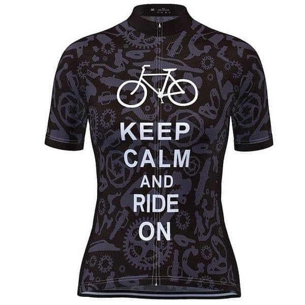 Mens Keep Calm & Ride On Cycling Jersey Breathable Cycling Jerseys Short sleeve Summer Quick Dry Cloth MTB Ropa Ciclismo