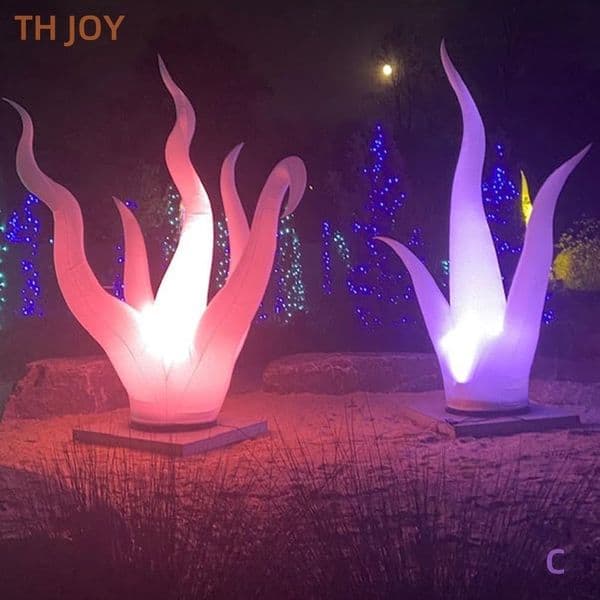 Free delivery Outdoor Activities 5m 16.5ft high inflatable seaweed balloon with LED light for sale, stage decoration air balloons sea plant