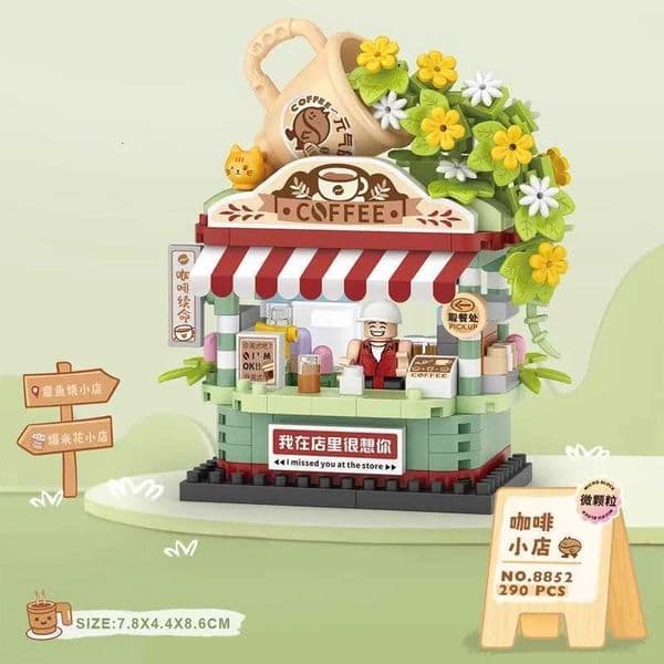 store Building Food Blocks City View Scene Coffee Shop Architectures model Assembly Toy Christmas Gift for adult 8852 J260610
