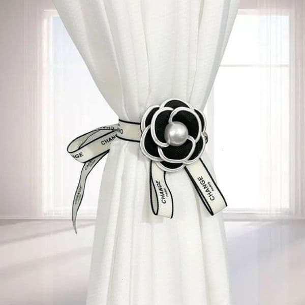 Luxury room Designer Decor Tiebacks Internet Celebrity Camellia Flower Pair Set Sheer Curtain Buckle Decoration Bundle Strap Decorative Acce 5
