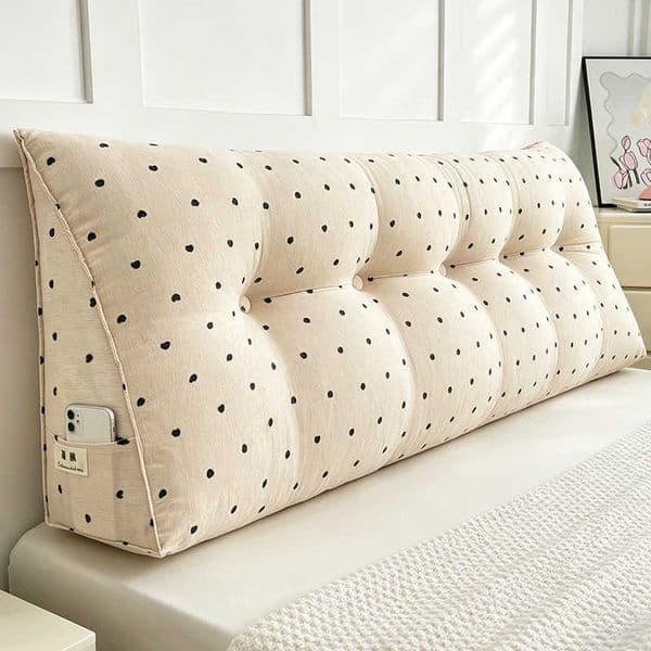 Cream-style headboard cushion soft backrest for waist and neck support bed backrest cushion tatami sofa pillow removable and washable L260606