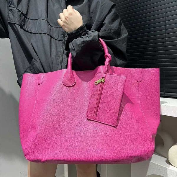 Handbag Rose Capacity Red Large Fashion Brand Women High-end Travel Bag Luxury Designer New Genuine Leather Tote with Small BagR260610