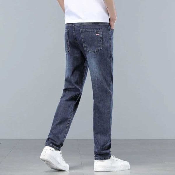 Jeans Brand Clothing Spring Summer Slim Mens Casual Breathable Cotton Fabric Stretch Denim Pants Blue Trousers Male Plus Size X260609