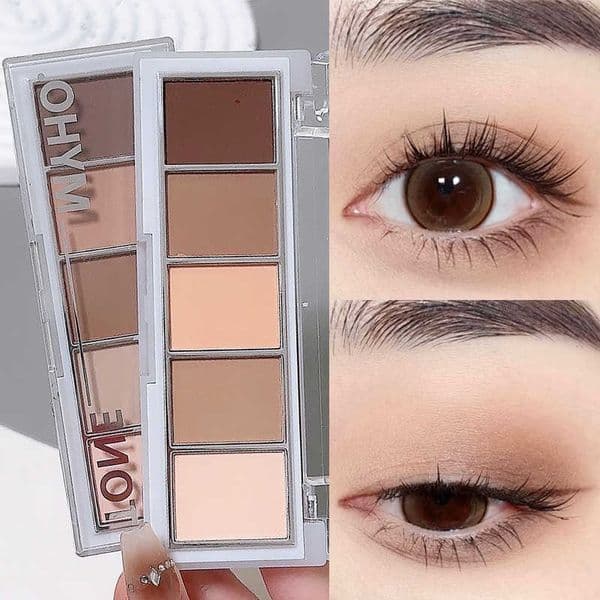 Natural 5-color Eyeshadow Palette Matte Brown Portable Bronzers Cosmetic Contouring Shadow Earth Color Eye Shadow Makeup Palette M260610