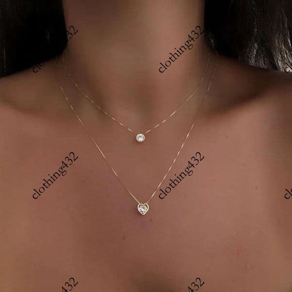 designer jewelry luxury popular European and American fashion accessories stacked pendant woman thin gold necklace gift555