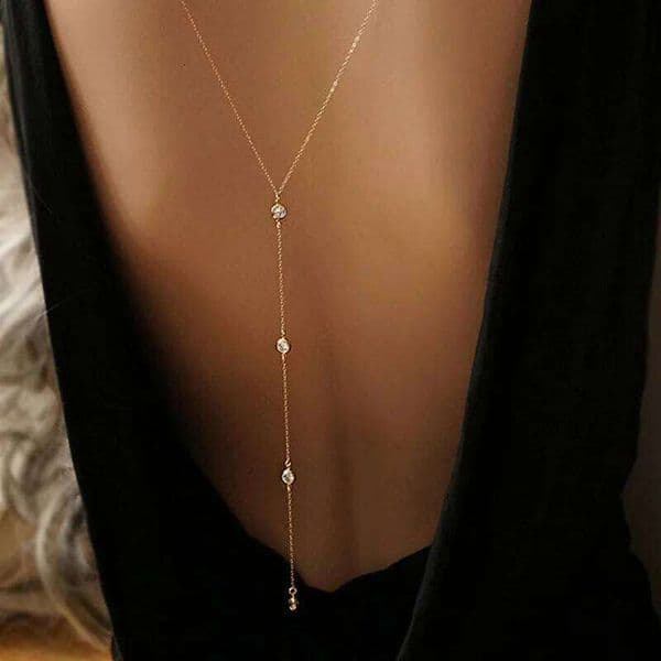 New Fashion Punk 2025 Simple Crystal Back Necklace Lady Wholesale Sales Colar Feminino W260610