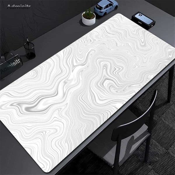 XXL Desk Mat Black And White Strata Liquid Mousepad Large Abstract Mouse Pad Gaming Deskmat With Lockedge Office Non-slip Carpet Z260610