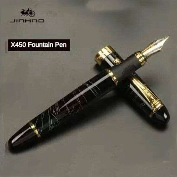 Jinhao X450 Fountain Pen Iraurita Nib Full Metal Golden Clip Luxury Pens Student Gift Stationery Office School Supplies 26Y0610
