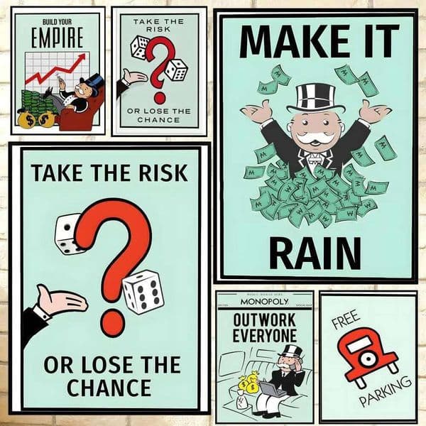 Millionaire M-MonopolyS Game Poster Versatile HD Waterproof Wall Art Self-Adhesive Decor for Any Space Ideal Gift 26L0610