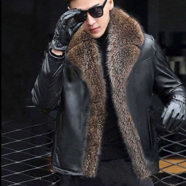 Haining Leather Men Real Raccoon Fur Body Fur Mens Leather Jacket Lamb Fce Winter Thickened Coat Winter Jacket Men 2024 Q260610