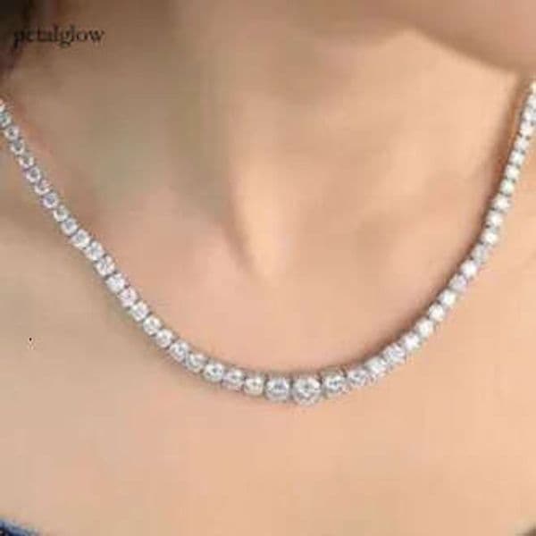 AAA moissanite designer bracelet Gems White Gold Vermeil Graduated Size 3 5mm VVS Moissanite Dia Tennis Chain Necklace for Women Diamond fashion bracelet a01