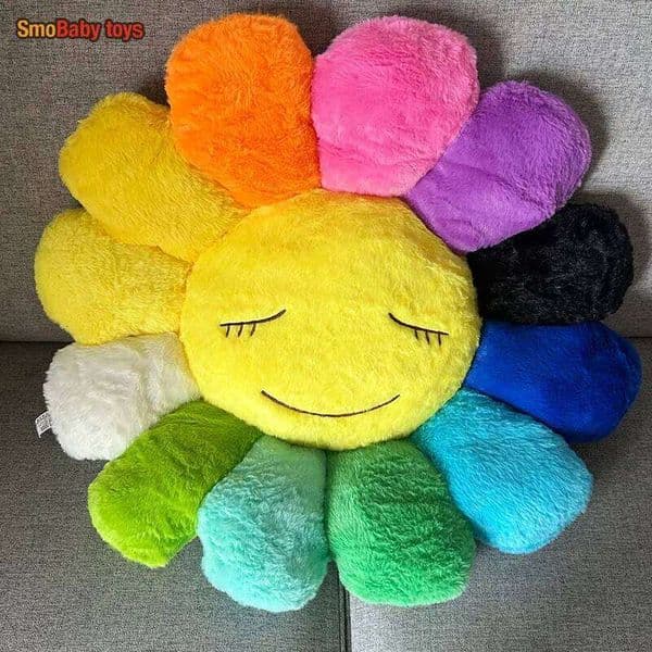 Plsuh Pillow Cartoon Murakami Long Colorful Sun Cushion Sunflower Flower Floor Mat 26L0610