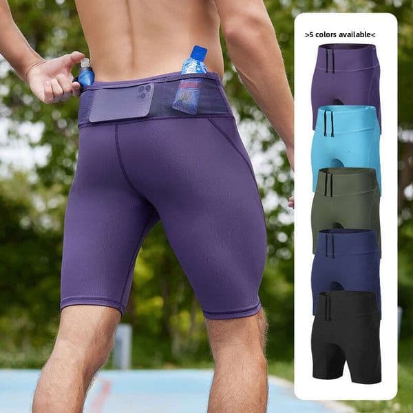 Basketball Shorts Sportswear Summer New High Elastic Quick-Dry Men And Women Multi-Pocket High-Waist Compression Shorts Outdoor Running Fitness Yoga Pants