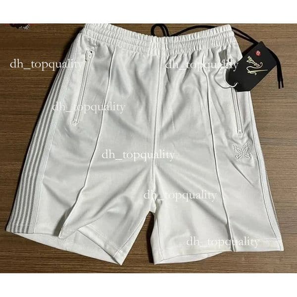 Needles Butterfly Men's Shorts Top Quality Needles Men Woman Blackish Green Apricot Black White Summer Breeches Joggers Butterfly Embroidery Logo eb0