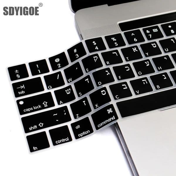 Hebrew Israel Keyboard Cover for Pro14 A2442 Air136 M2 A2681 Pro13 M1 A2338 A2289 Waterproof Silicone protective film 260611