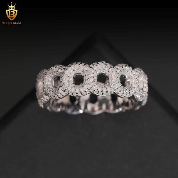 New S925 Silver VVS Moissanite Men Ring Diamond Display Wedding Jewelry Pass Diamond Tester