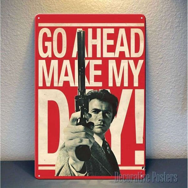 Dirty Clint Eastwood Movie Metal Poster - Vintage Tin Sign Plaque, 7, 87x11, 81 , Rustic Wall Art for Home, Bar, Cafe Decor, Met W260611