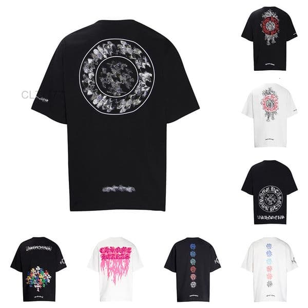 Chrome T Shirt Mens Tees Summer Women T Shirts Designer cottons Man s Casual Shirt Luxurys Tshirts Clothing Street Shorts Sleeve Clothes