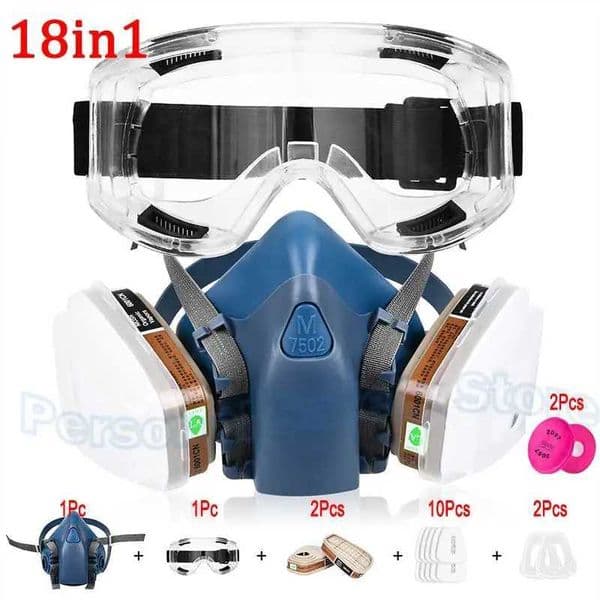 Dust 18in1 7502 Gas Respirator Half Face Dust Mask For Painting Spraying Organic Vapor Chemical Gas Filter Work Safety For 3M L260610